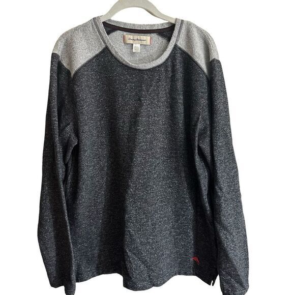 Tommy Bahama Other - Tommy Bahama Pullover Mens L Gray Raglan Marled Long Sleeve Sweatshirt Crew Neck